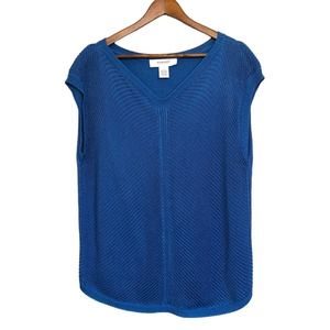 NWOT Workshop Republic Women's Cap Sleeve Chunky Knit Sweater Career Office Sz L